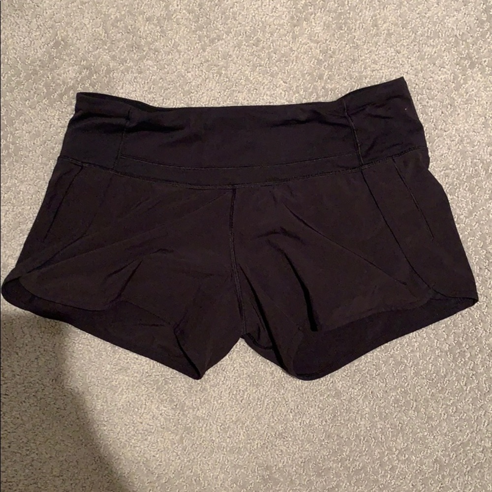 Black LuluLemon Speed Up Shorts